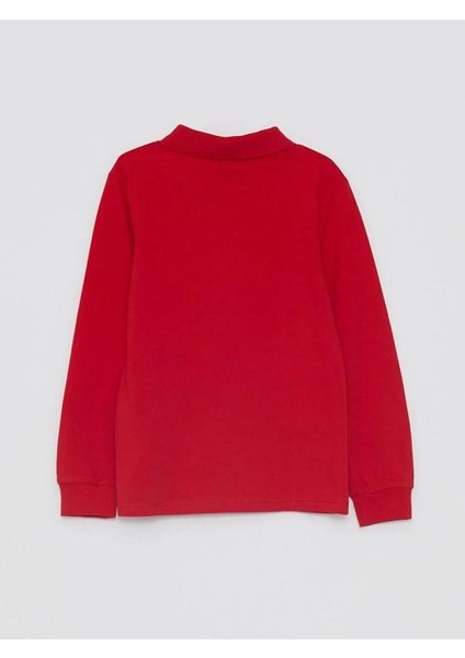 Kids Polo Yaka Basic Uzun Kollu Kız Çocuk Tişört (W2)