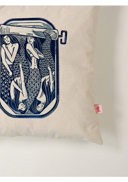 Marin Serisi Deniz Kızı Kavanozu Baskılı Yastık Kılıfı 45X45 cm fırsatları