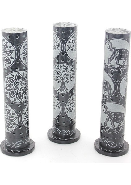 Obsidian Taşı Işlemeli Kule Tütsülük Model 2