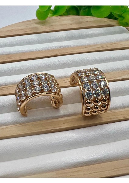 Premium Üç Sıra Taşlı Küpe fiyatları