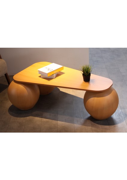 Modern Orta Sehpa & Top Sehpa Cam Sehpa & Küre Orta Sehpa - 41 cm Meşe - Üçgen - Ceviz Mdf fırsatları