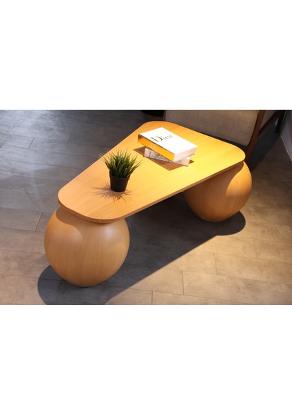 Modern Orta Sehpa & Top Sehpa Cam Sehpa & Küre Orta Sehpa - 41 cm Meşe - Üçgen - Ceviz Mdf indirimleri