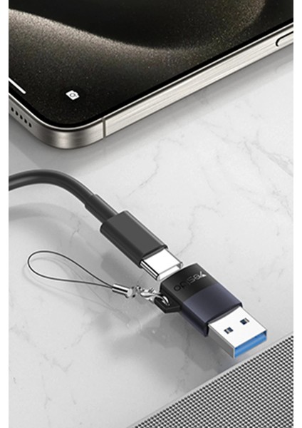 Mini Otg Adaptör USB To Type-C 480 Mbps Data Dönüştürücü Hızlı Şarj Destekli - Siyah modelleri