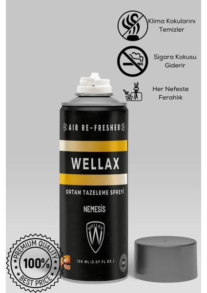 Koku Giderici Klima Bombası Dezenfektan Sprey 150 Ml, Temizleyici Tazeleyici Nemesis
