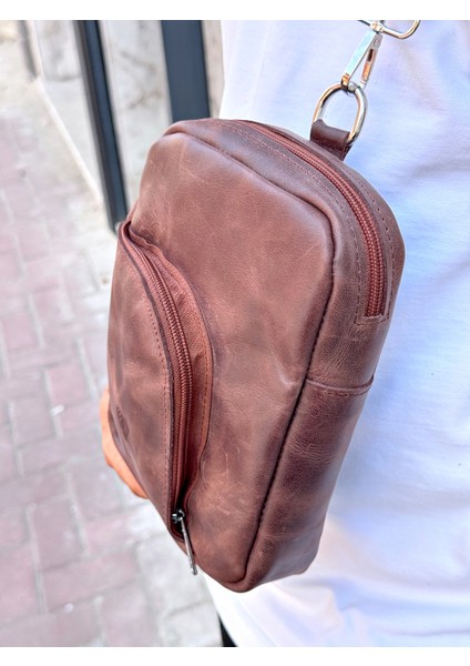Hakiki Deri Erkek Çapraz Omuz Çantası – Fermuarlı Bölmeli, Ayarlanabilir Askılı fiyatları
