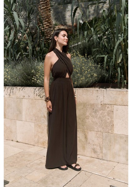 Lios Pencere Detay Kahve Uzun Tulum fırsatları