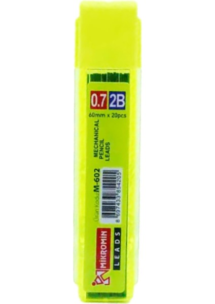 M-602 2B 60 mm 0.7 Kalem Ucu 12 Tüp Neon Renklerde 20 Adet Uç İçerir fiyatları