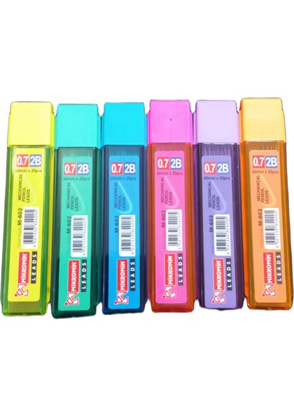 M-602 2B 60 mm 0.7 Kalem Ucu 12 Tüp Neon Renklerde 20 Adet Uç İçerir modelleri