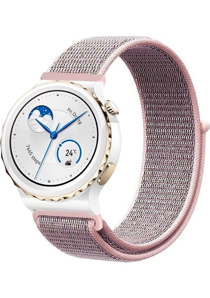 Huawei Watch Gt3 Pro 43MM Seramik ile Uyumlu Kordon Kumaş Desenli Cırt Cırtlı Spor Kayış