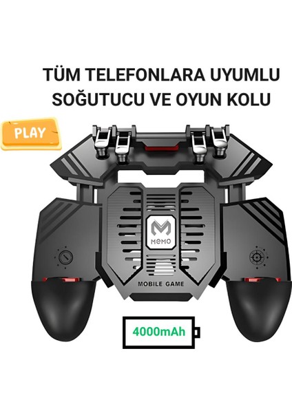 4000 Mah Bataryalı 6 Parmak Telefon Soğutucu Nişan Tetik Tuşu Profesyonel Mobil Oyun Konsolu