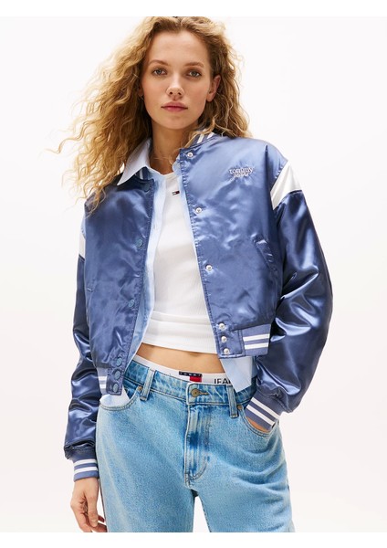 Tjw Scrıpt Varsıty Jacket Kadın Gri Ceket DW0DW20960PO6 modelleri