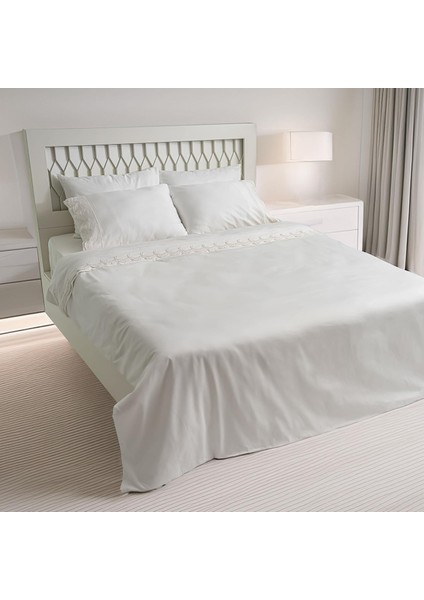 Ramos Nakış Işlemeli Pamuk Saten Çift Kişilik 6 Parça Nevresim Takımı