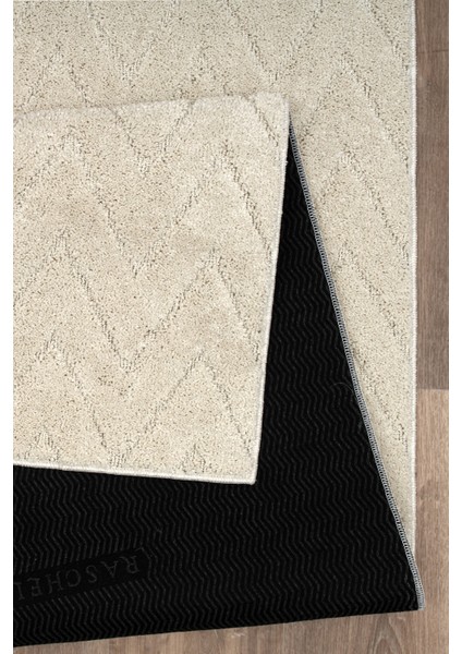 Moopy Krem Bukleli Yumuşak Zikzak Dokuma Yolluk Halı Salon Halısı LP6497_KREM modelleri