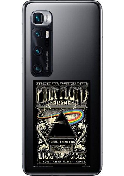 Xiaomi Mi 10 Pro Uyumlu Şeffaf Kılıf Pink Floyd Tasarımlı