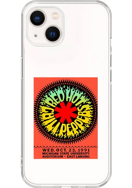 iPhone 13 Mini Uyumlu Şeffaf Kılıf Red Hot Chili Peppers Tasarımlı