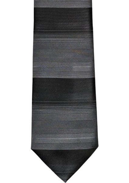 Siyah Antrasit Yatay Çizgili 7 cm Genişliğinde Ince Kravat fiyatları