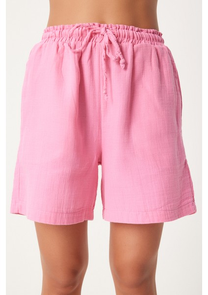 Cepli Müslin Şort Pembe LMX0011