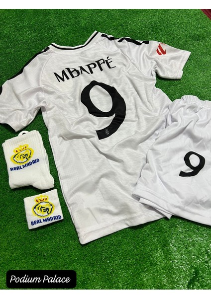 K.y.l.i.a.n Mbappe 24/25 Real Madrid Yeni Sezon Beyaz Iç Saha Forması 4'lü Set(Beyaz) ZYN14