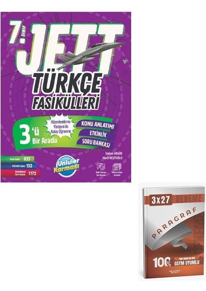 Ünlüller 2026 7.sınıf Jett Türkçe Fasiküller+Anla Kazan Paragraf