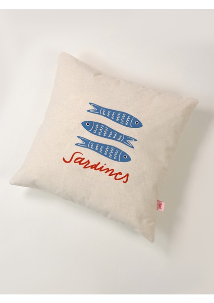 Marin Serisi Mavi Sardines Baskılı Yastık Kılıfı 45X45 cm fiyatları