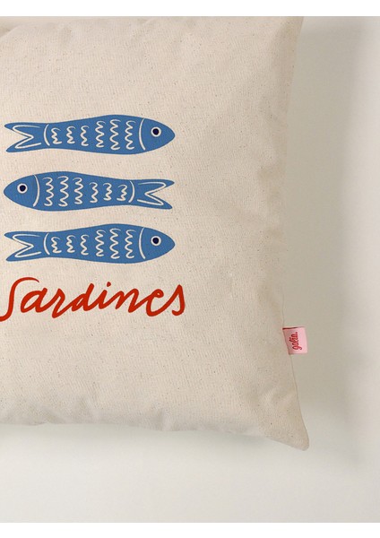 Marin Serisi Mavi Sardines Baskılı Yastık Kılıfı 45X45 cm fırsatları