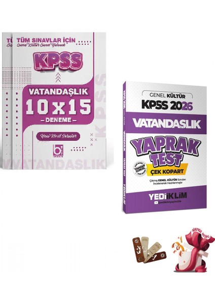 2026 Kpss Vatandaşlık Yaprak Test ve Deneme Seti Yediiklim ve Big