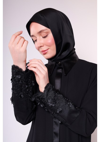 Siyah Yüksek Kaliteli Sade Abaya