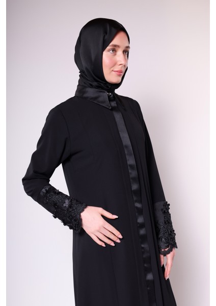 Siyah Yüksek Kaliteli Sade Abaya