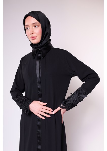 Siyah Yüksek Kaliteli Sade Abaya