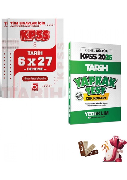 2026 Kpss Tarih Yaprak Test ve Deneme Seti Yediiklim ve Bigelio Y