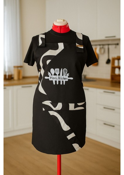 By Gg Design Logolu Battal Boy Anne Mutfak Önlük (Mom's Kitchen)