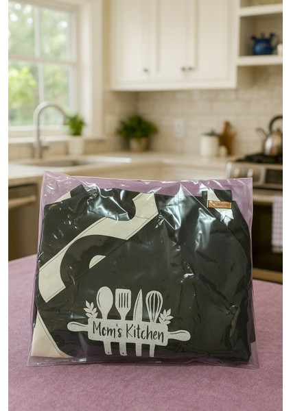 By Gg Design Logolu Battal Boy Anne Mutfak Önlük (Mom's Kitchen)