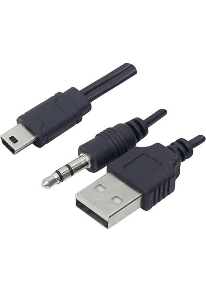 PM-33320 USB Aux To Mini USB - 5 Pin Kablo 40CM (Müzik Kutusu - Ses Bombası Kablosu)
