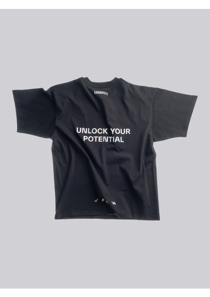 Unlock Your Potantial, Siyah Oversize Tişört
