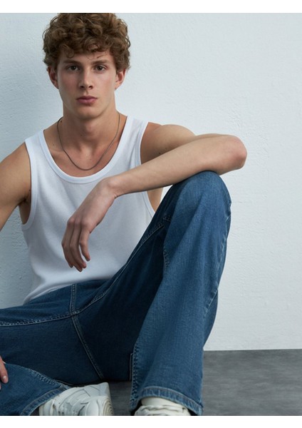 Paul P Düz Paça Orta Bel Jean Pantolon