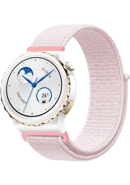 Huawei Watch Gt3 Pro 43MM Seramik ile Uyumlu Kordon Kumaş Desenli Cırt Cırtlı Spor Kayış