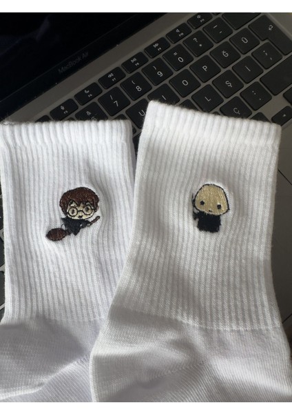 Harry Potter Lord Voldemort Koleksiyonluk Beyaz Yazlık Kışlık Soket Pamuklu Unisex Soket Çorap Seti fırsatları
