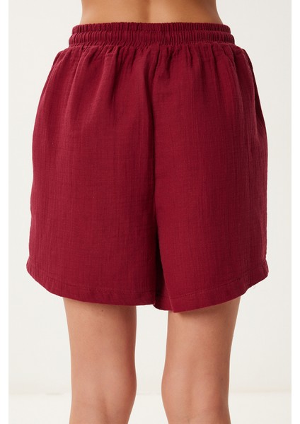 Cepli Müslin Şort Bordo LMX0011