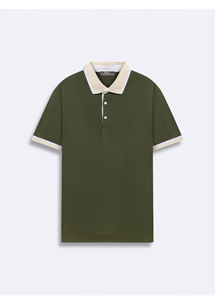Basıc Polo Yaka Regular Yeşil T-Shırt