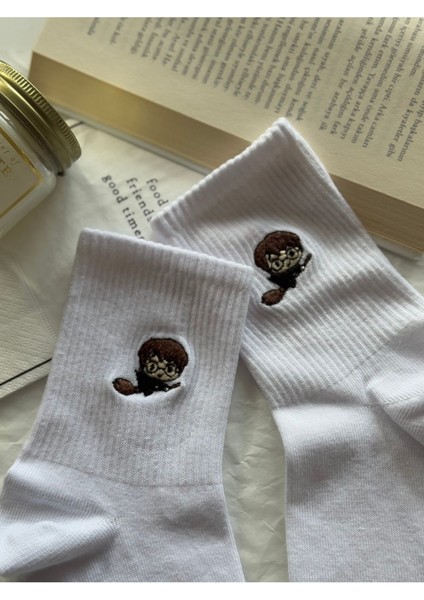 Harry Potter Nakışlı Beyaz Unisex Yazlık Kışlık Sevimli Soket Çorap fiyatları