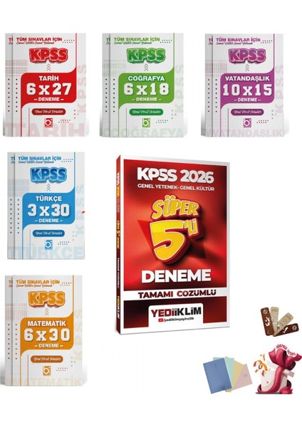 2026 Kpss Genel Yetenek Genel Kültür Deneme Seti 6 Kitap Yediikli