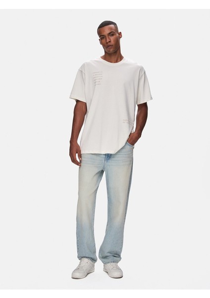 Sıfır Yaka Kısa Kol Relaxed Lila T-Shırt