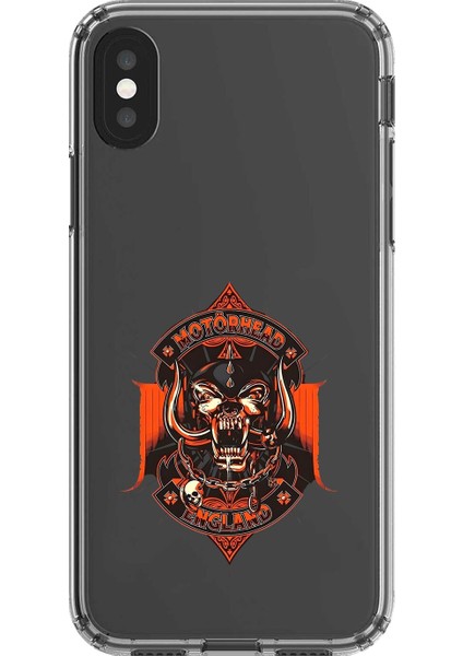 iPhone x Uyumlu Şeffaf Kılıf Motörhead Tasarımlı
