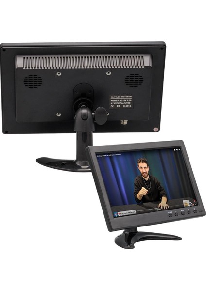PM-6092 10.1" Çok Fonksiyonlu 1080P Hd Araç Monitörü - Hdmı/vga/bnc/rca/usb Girişli