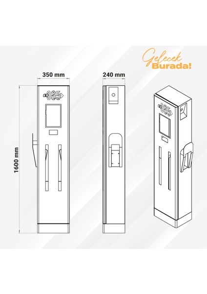 Dc Dikili Tip 10 Inç Ekranlı Acrel Sayaçlı Tek Kablolu Rfıd 40KW Şarj Istasyonu (Bireysel ve Ticari Kullanıcı) fiyatları