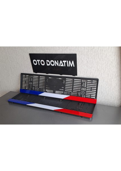 Fransa Bayraklı Özel Tasarım Oto Plakalık 2'li Takım Set