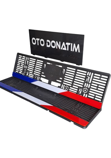 Fransa Bayraklı Özel Tasarım Oto Plakalık 2'li Takım Set