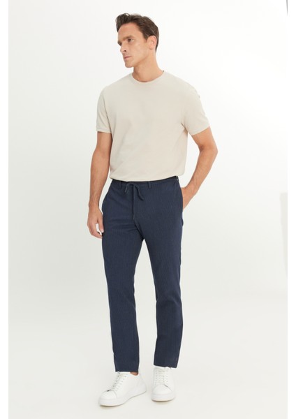 Comfort Fit Rahat Kesim Yan Cepli Desenli Beli Lastikli Pantolon modelleri