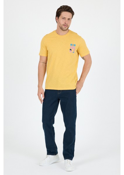 Erkek %100 Pamuk Bisiklet Yaka Kısa Kollu Baskılı T-Shirt Rahat ve Şık Günlük Tişört 0005 modelleri