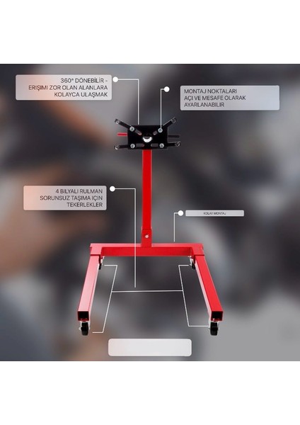 Motor Toplama Standı, Araba Motor Standı, Ağır Hizmet Tipi Döner Kafa modelleri